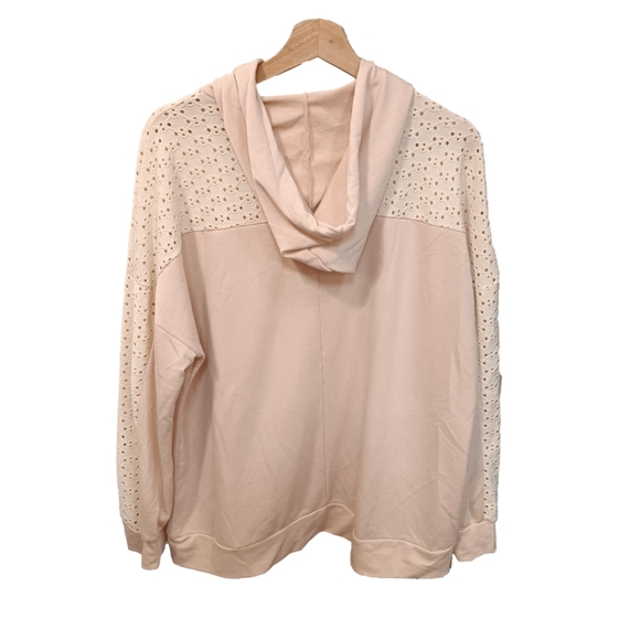 Haptics by Holly Harper Delightfully Dainty Hoodie In Baby Pink/Ivory - Picture 2 of 4